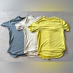Lululemon Men’s Athletic Shirts Bundle Gray Cream and Yellow Size Large